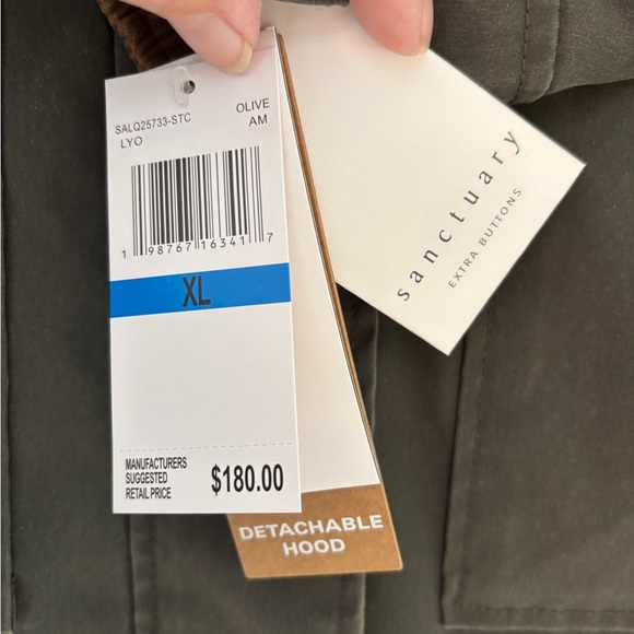 Sanctuary Oiled Barn Field Jacket Corduroy Collar and Cuffs Women’s Size XL - Picture 9 of 10